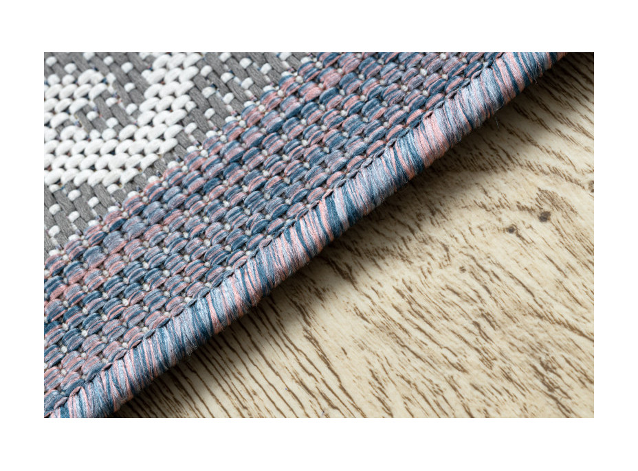 Kusový koberec Sion Sisal Aztec 3007 blue/pink/ecru