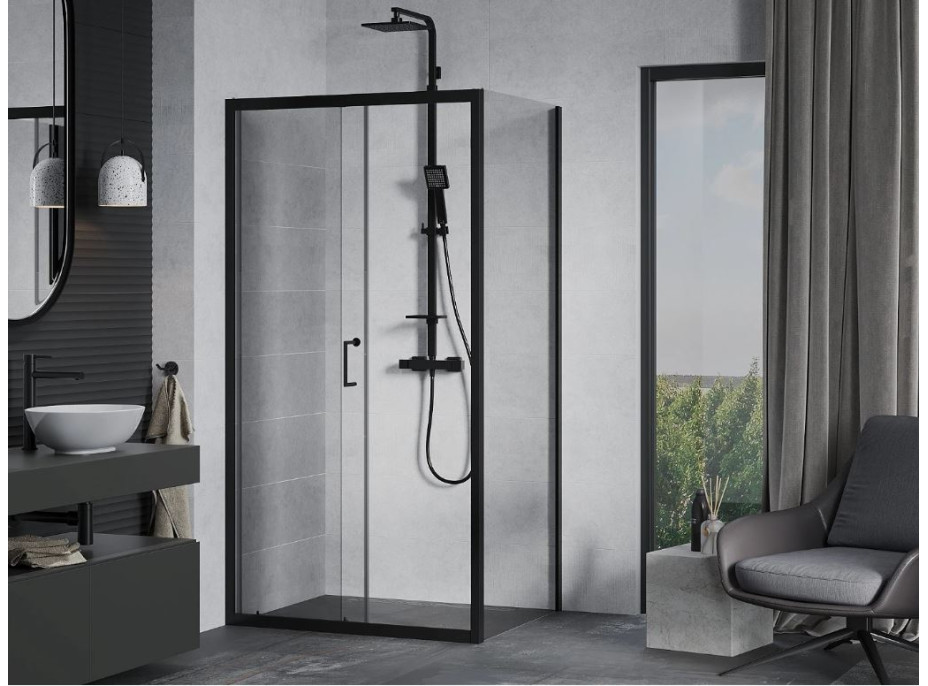 Sprchovací kút maxmax APIA - 115x70 cm - BLACK