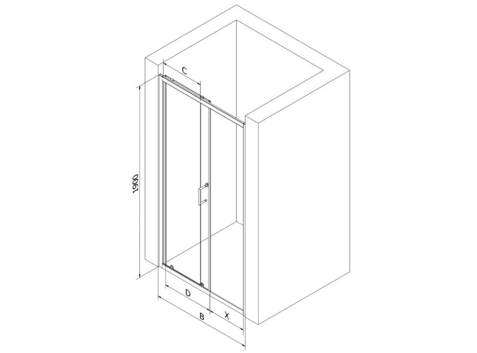 Sprchové dvere maxmax MEXEN APIA 125 cm, 845-125-000-01-00