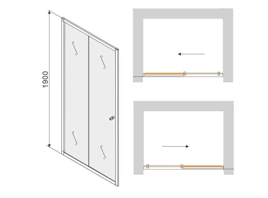 Sprchové dvere maxmax MEXEN APIA 145 cm, 845-145-000-01-00