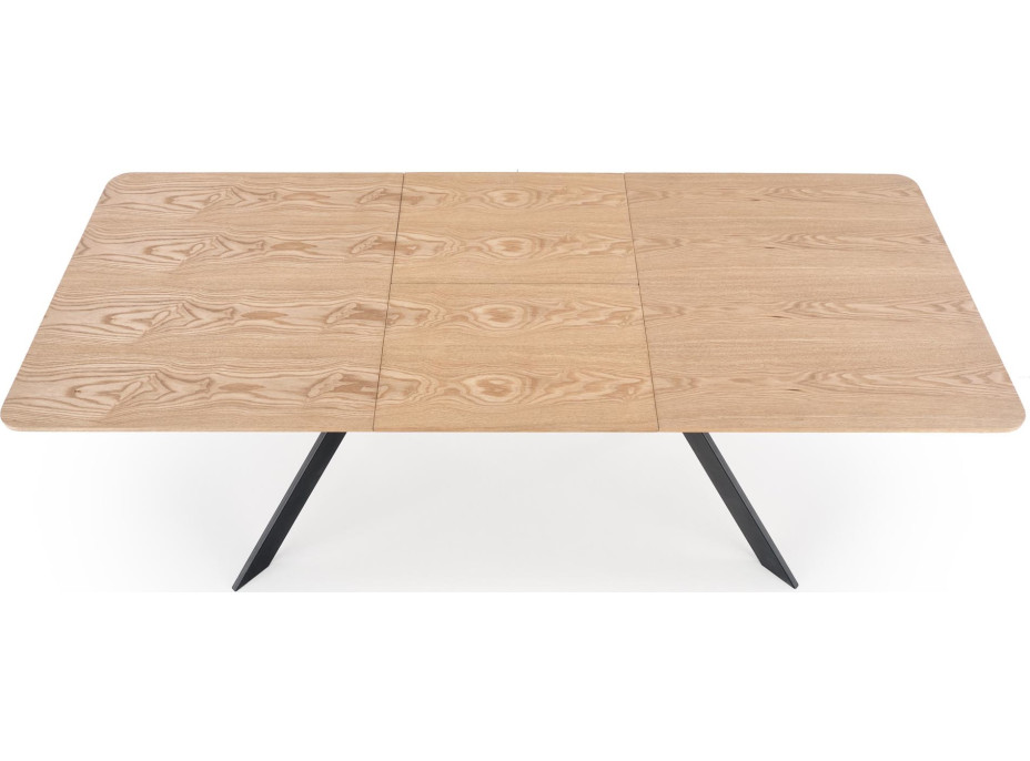 Jedálenský stôl ROBBIE - 160(220)x90x75 cm - rozkladací - dub prírodný/čierny