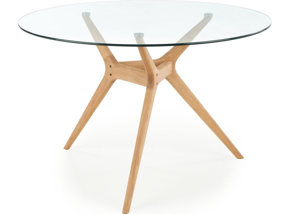 Jedálenský stôl ALFIE 120x77 cm - sklo/prírodný