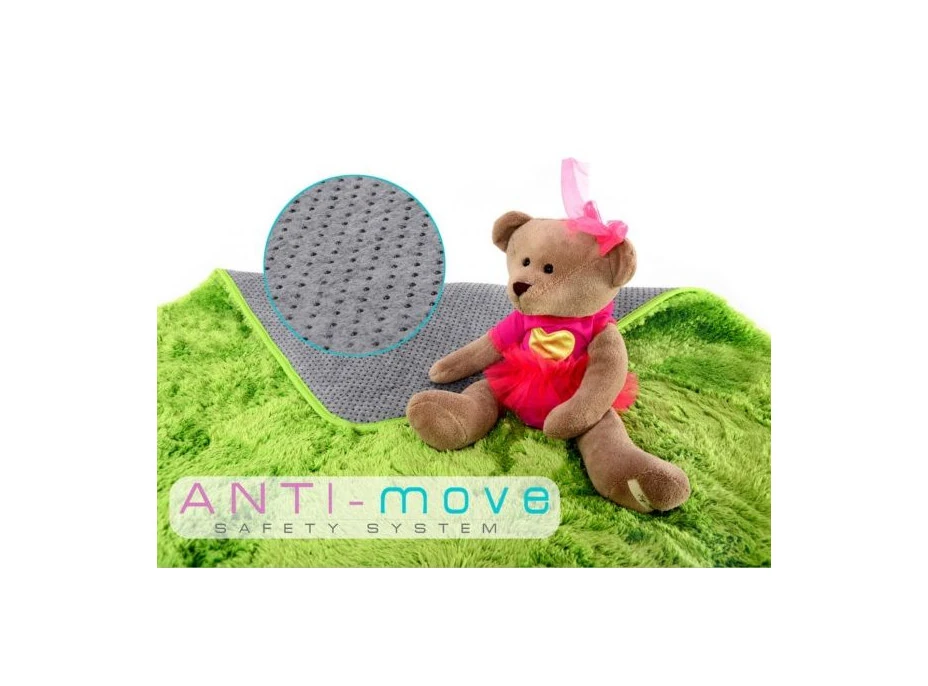 Plyšový detský koberec ČIERNY