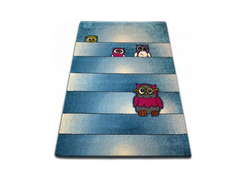 Detský koberec KIDS sovička - modrý, 240x330 cm