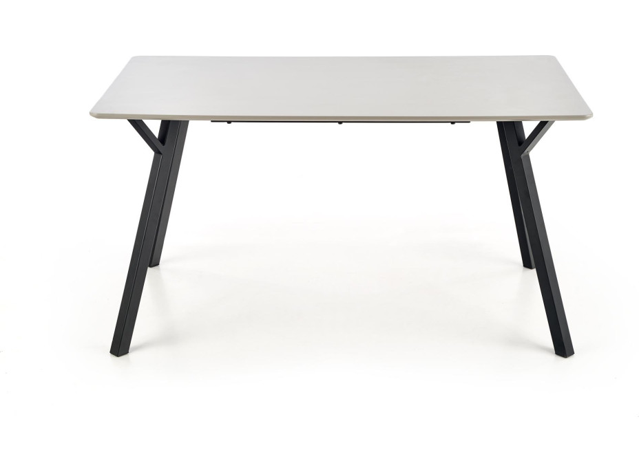 Jedálenský stôl DARREN 140x80x74 cm - svetlo šedý/čierny