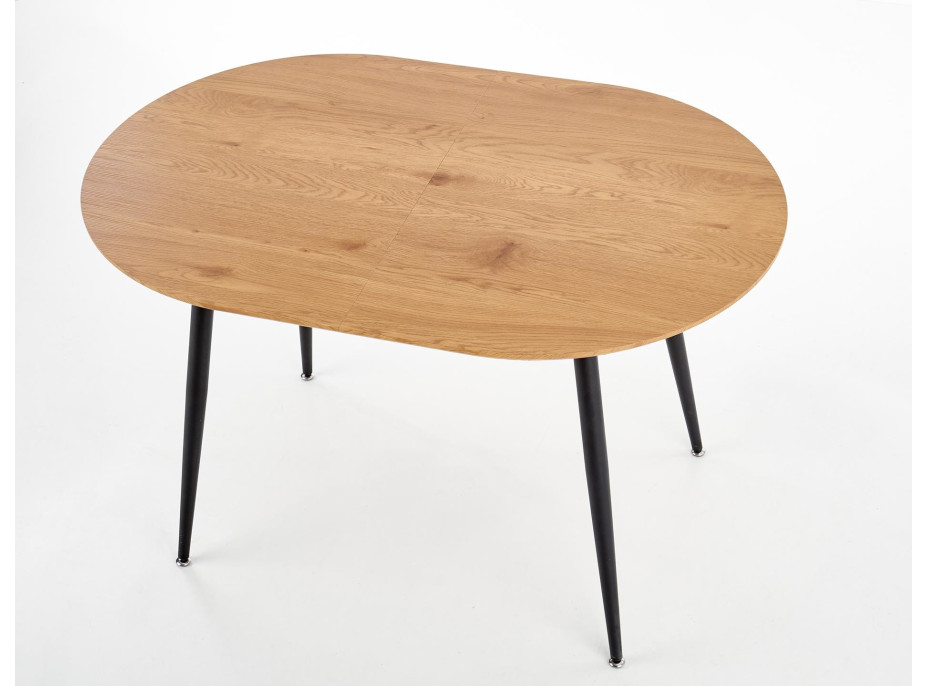 Jedálenský stôl STUART 120(160)x80x74 cm - rozkladací - dub zlatý/čierny