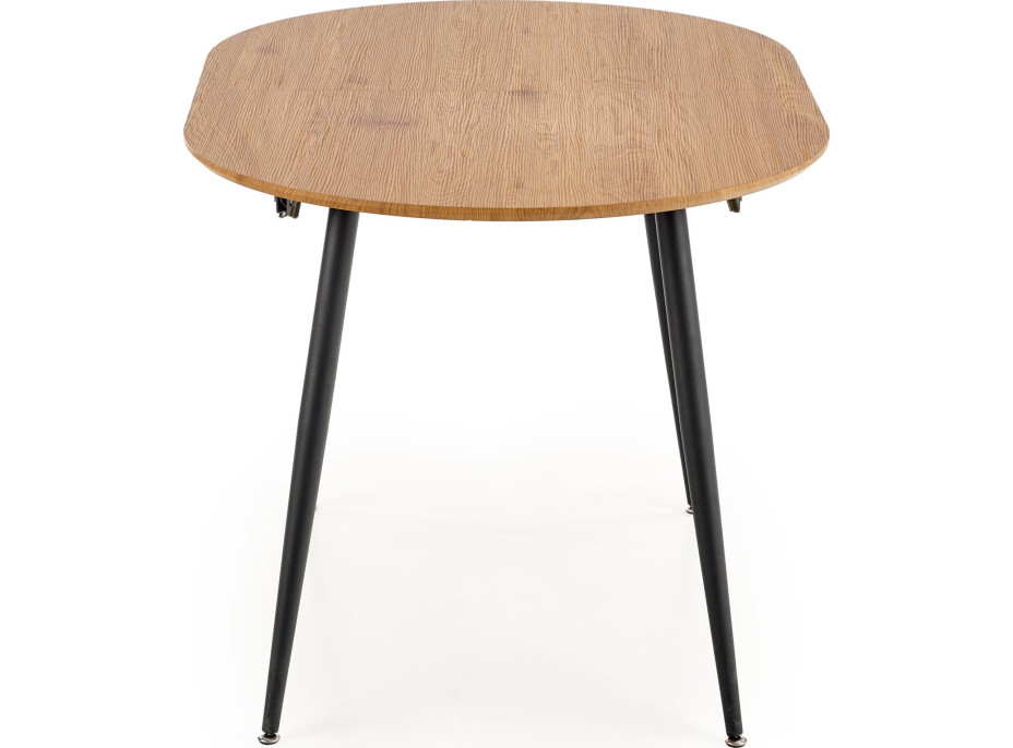 Jedálenský stôl STUART 120(160)x80x74 cm - rozkladací - dub zlatý/čierny