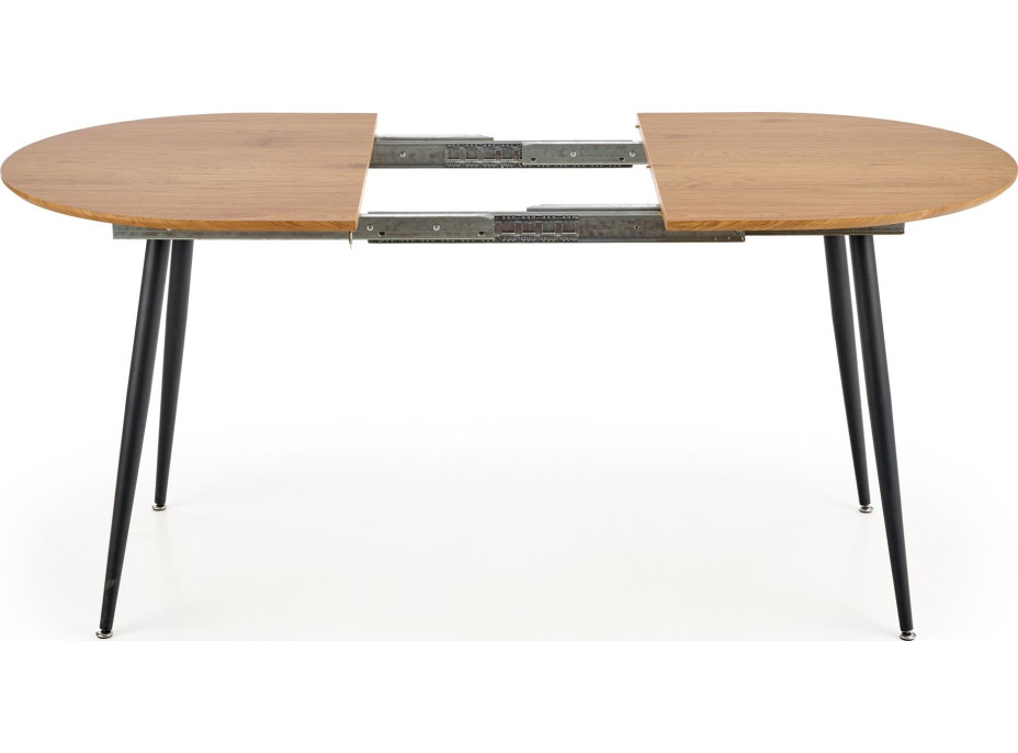 Jedálenský stôl STUART 120(160)x80x74 cm - rozkladací - dub zlatý/čierny