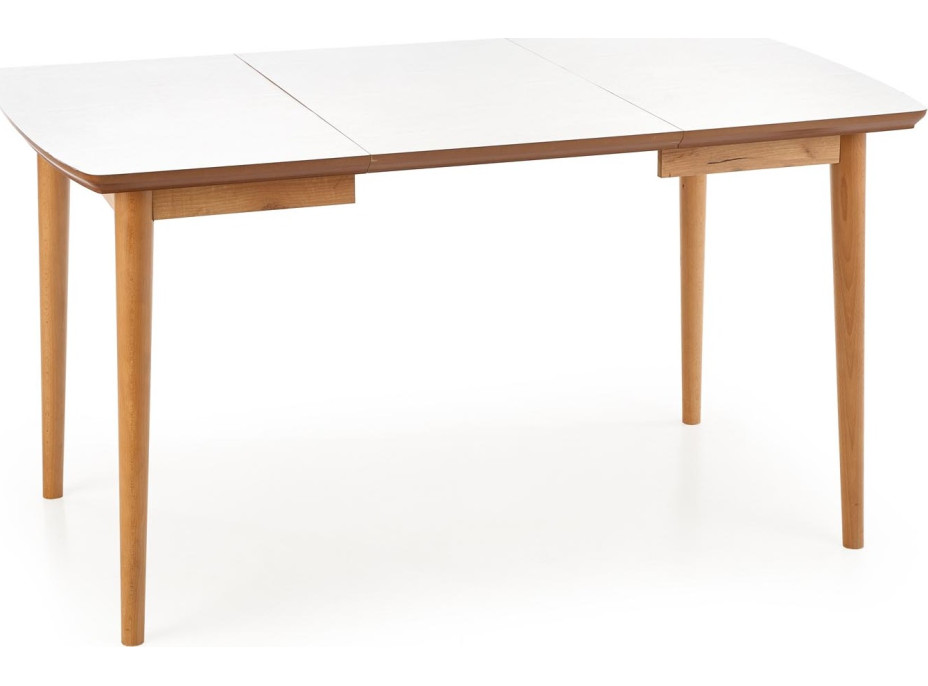 Jedálenský stôl REECE - 90(190)x80x75 cm - rozkladací - biely/dub lefkas