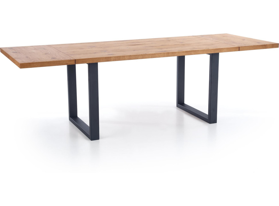 Jedálenský stôl STEFANO - 160(250)x90x76 cm - rozkladací - dub svetlý/čierny