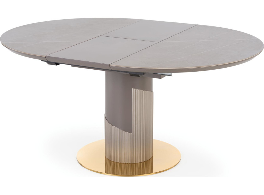 Jedálenský stôl MARCO - 120(160)x120x76 cm - rozkladací - šedý/zlatý