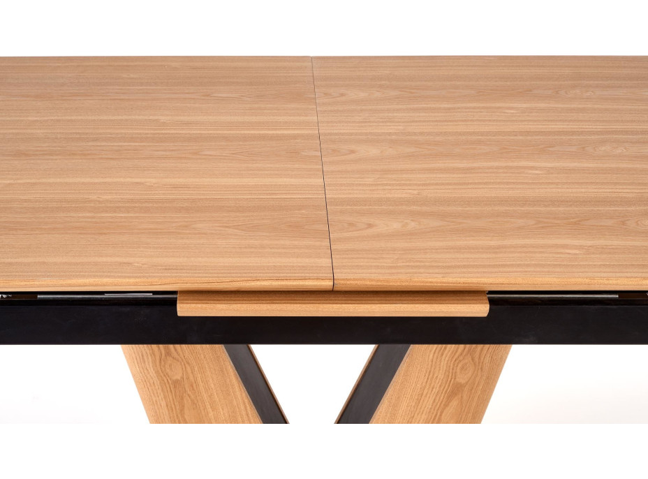 Jedálenský stôl MATTEO - 160(200)x90x77 cm - rozkladací - dub prírodný/čierny