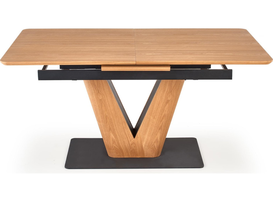 Jedálenský stôl MATTEO - 160(200)x90x77 cm - rozkladací - dub prírodný/čierny