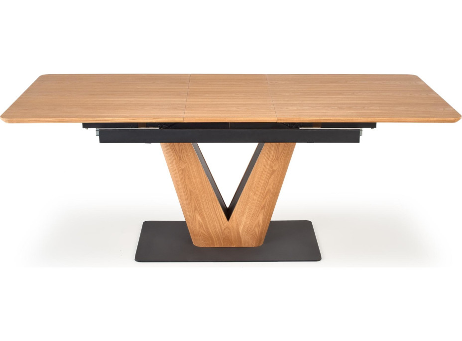 Jedálenský stôl MATTEO - 160(200)x90x77 cm - rozkladací - dub prírodný/čierny