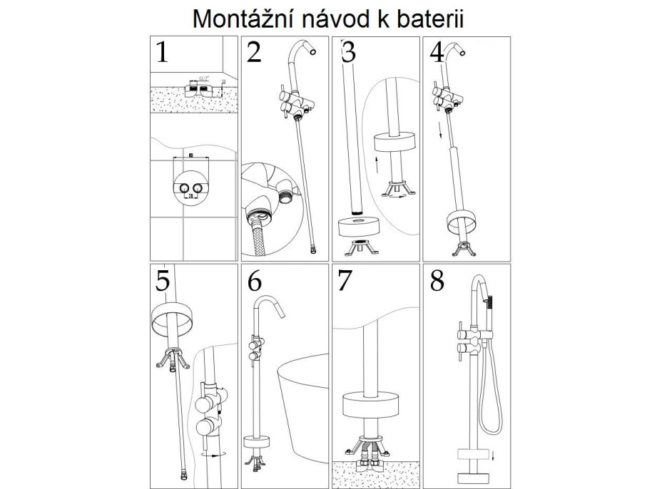 Podlahová vaňová batéria MAXMAX Rea ORTIS