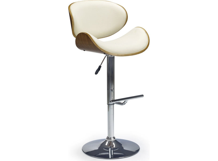 Barová stolička NINA - krémová/orech - výškovo nastaviteľná
