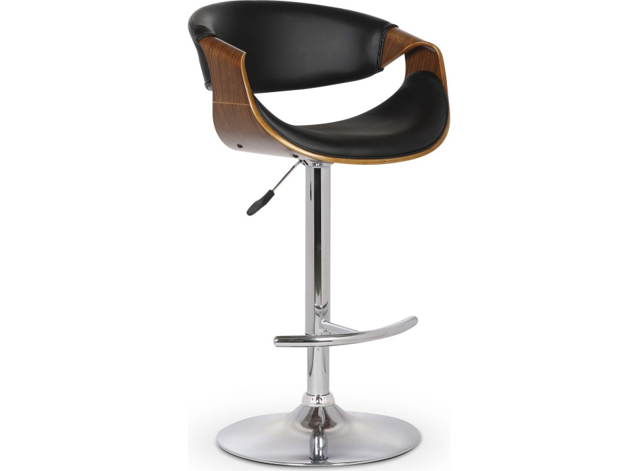 Barová stolička LUCIA - čierna / orech - výškovo nastaviteľná
