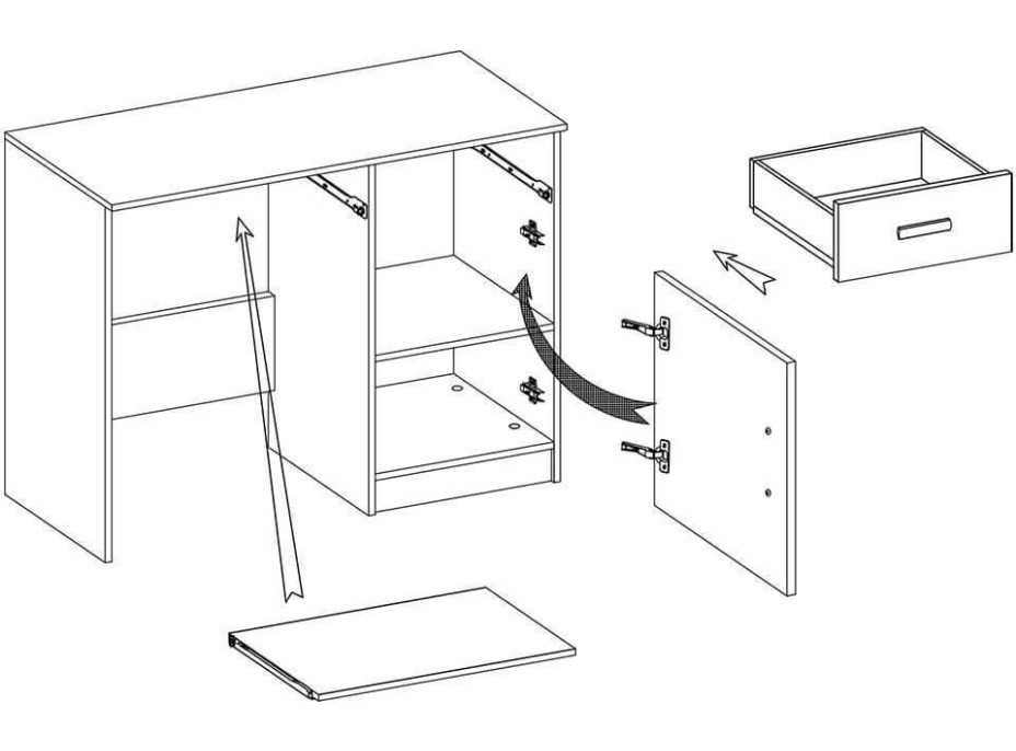 Písací stôl SCOUT - biely (8 variant)