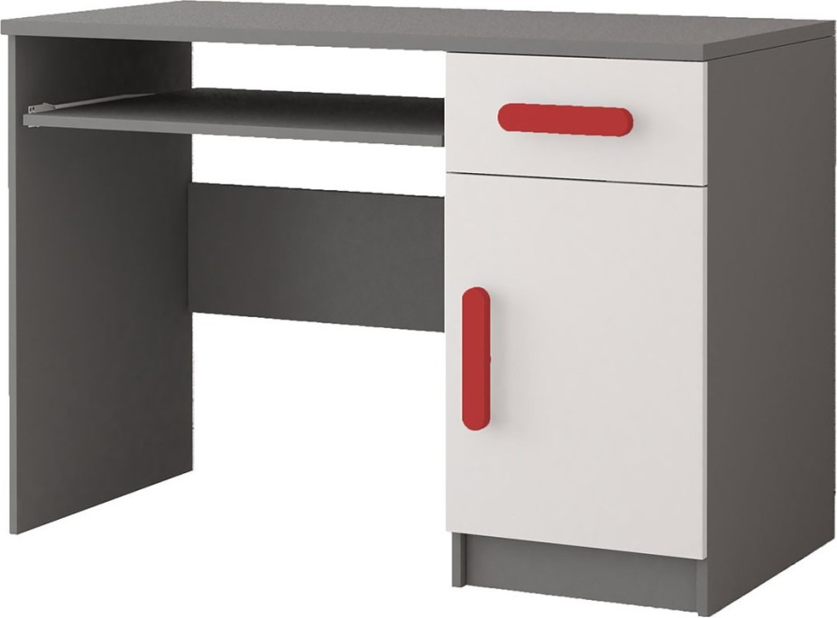 Písací stôl SCOUT - šedý/biely (viac variant)