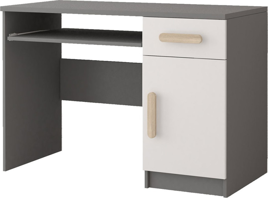 Písací stôl SCOUT - šedý/biely (8 variant)