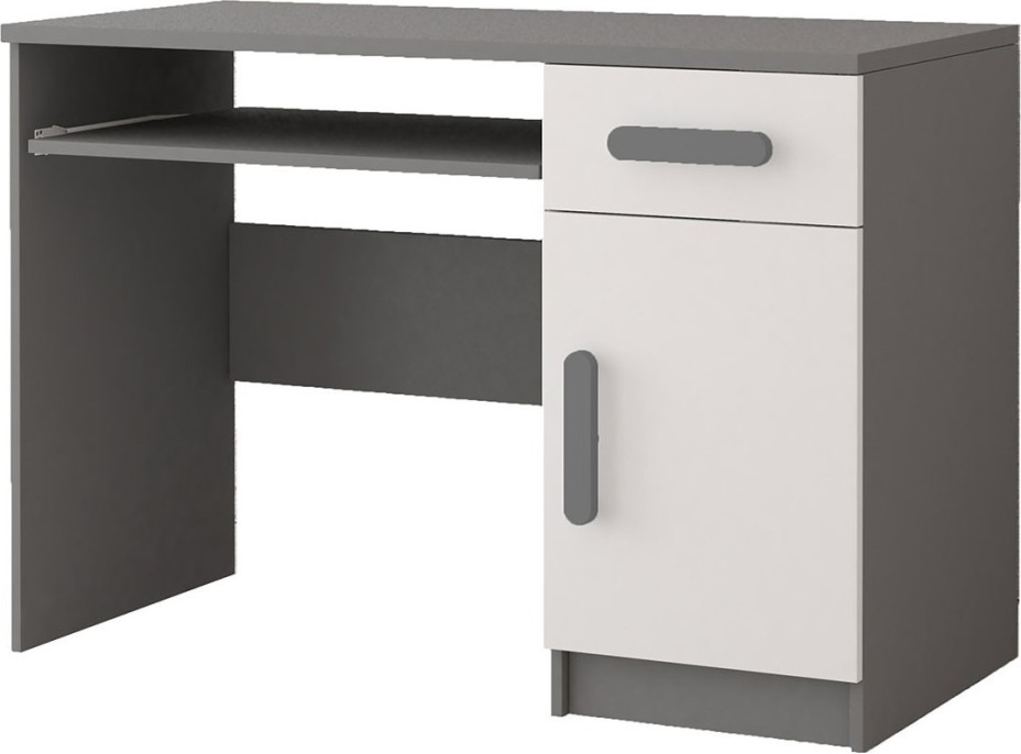 Písací stôl SCOUT - šedý/biely (viac variant)