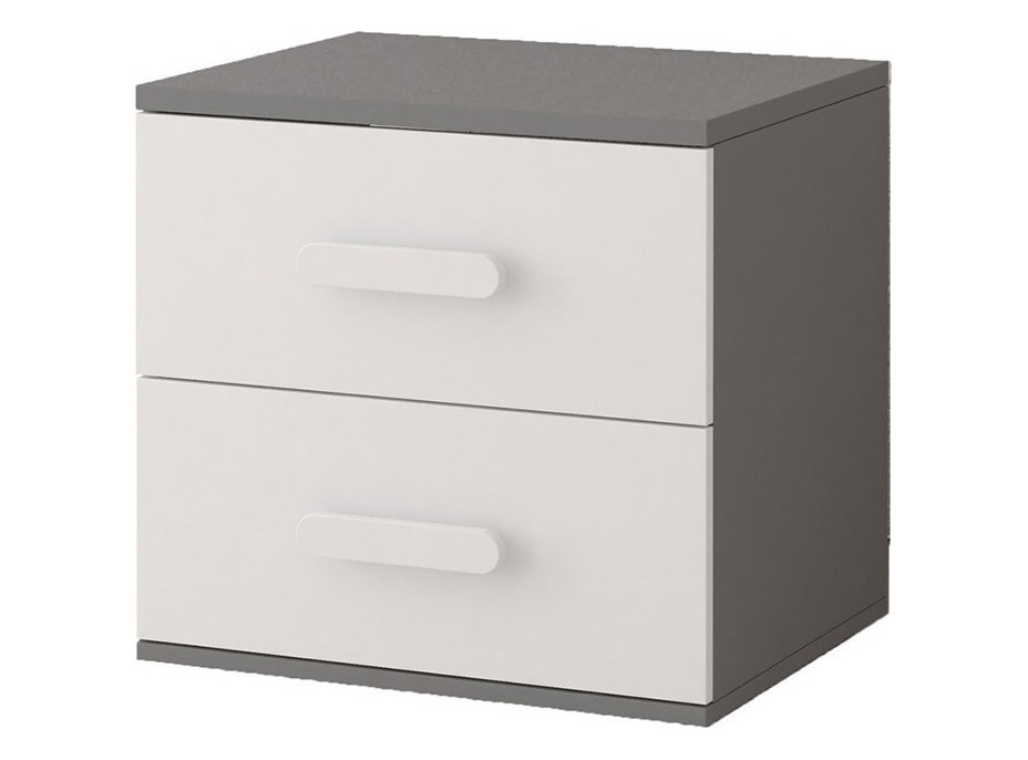 Nočný stolík SCOUT - šedý/biely (8 variant)