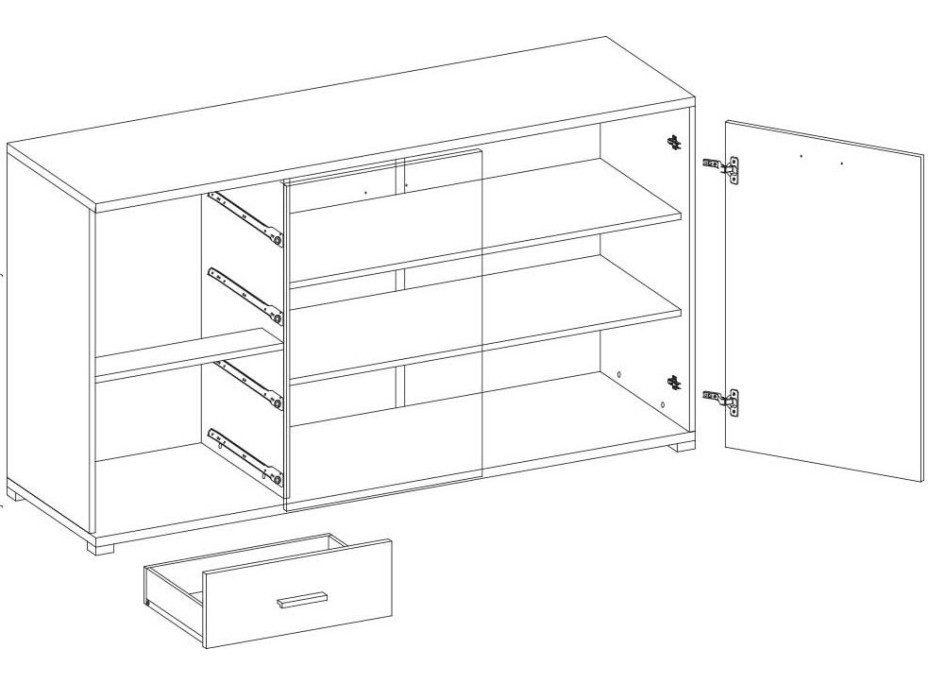 Komoda FREYA - dub sonoma/biela