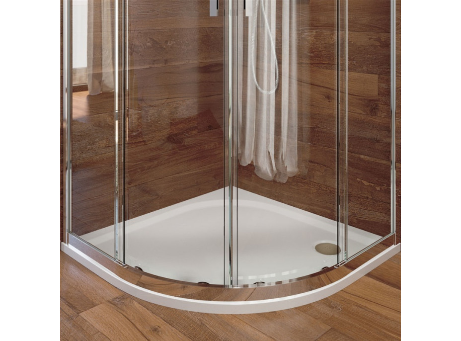 Štvrťkruhová sprchová vanička - R550 - liaty mramor