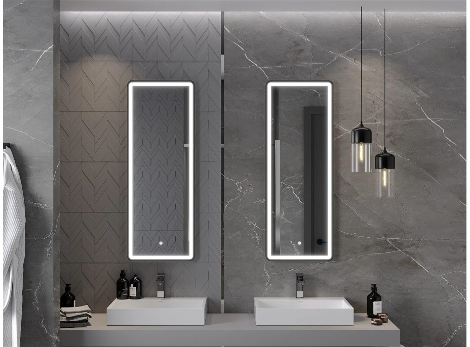 Obdĺžnikové zrkadlo MEXEN CORO 45x120 cm - s LED podsvietením a vyhrievaním, 9817-045-120-611-70