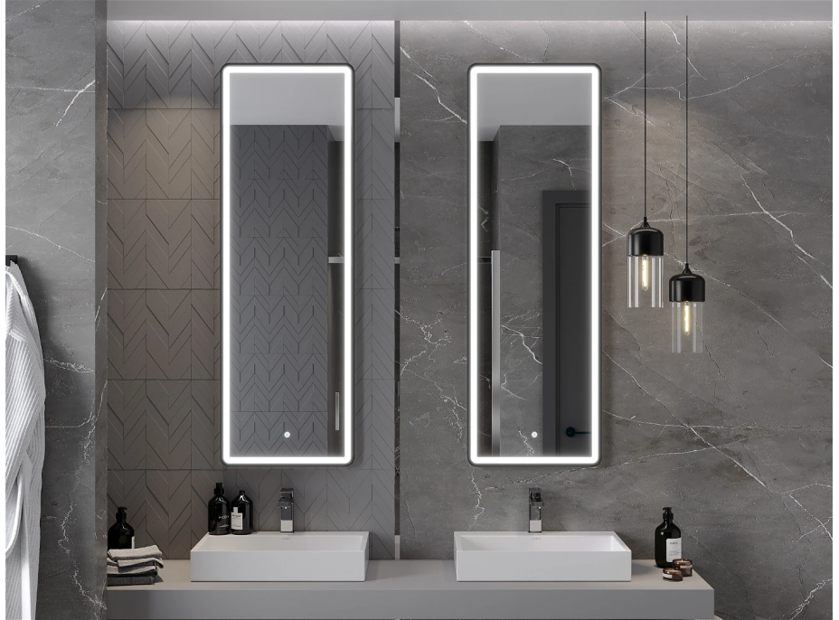 Obdĺžnikové zrkadlo MEXEN CORO 50x150 cm - s LED podsvietením a vyhrievaním, 9817-050-150-611-70