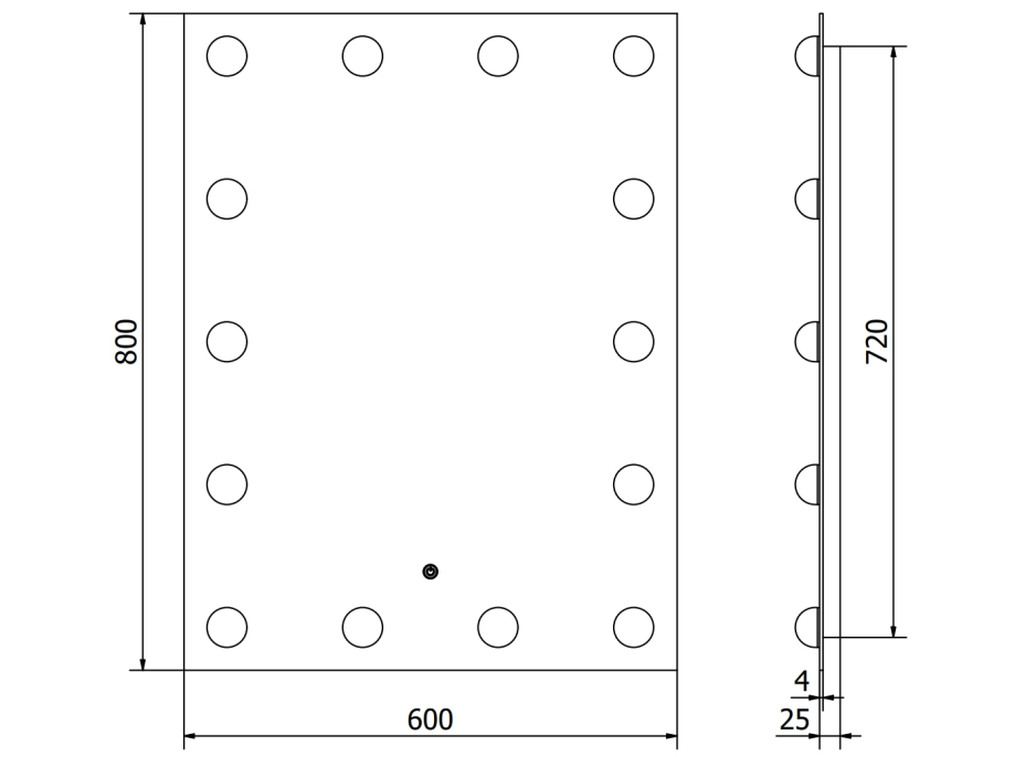 Obdĺžnikové zrkadlo MEXEN DONA 60x80 cm - s LED podsvietením a vyhrievaním, 9818-060-080-611-00