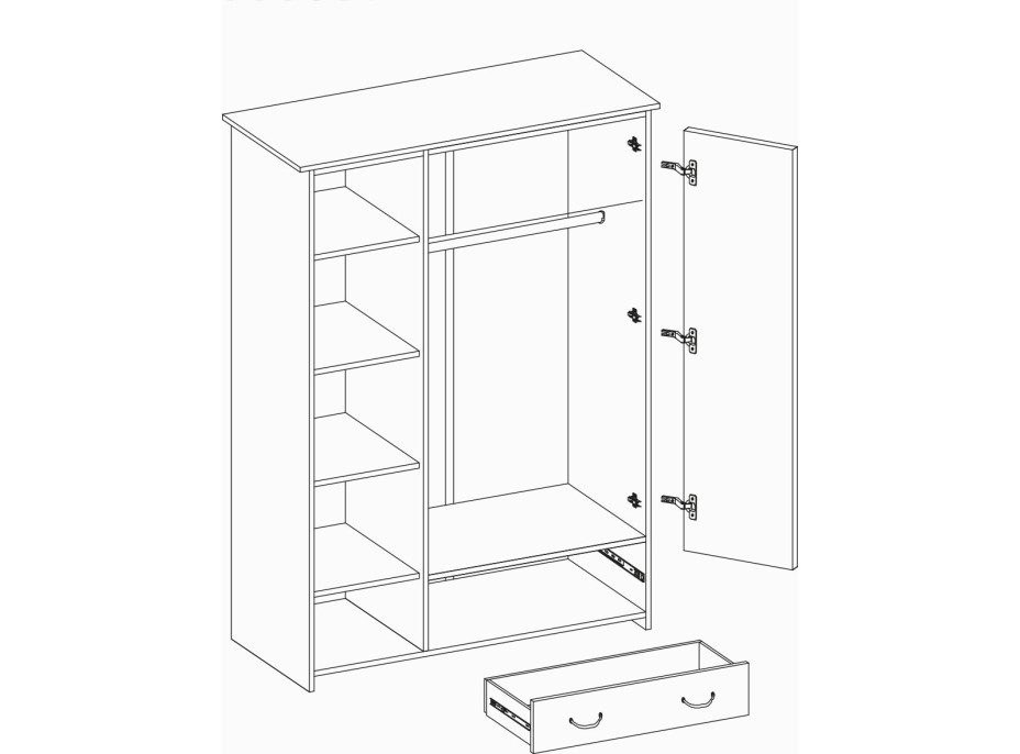 Šatníková skriňa KOSMO 133 - biela