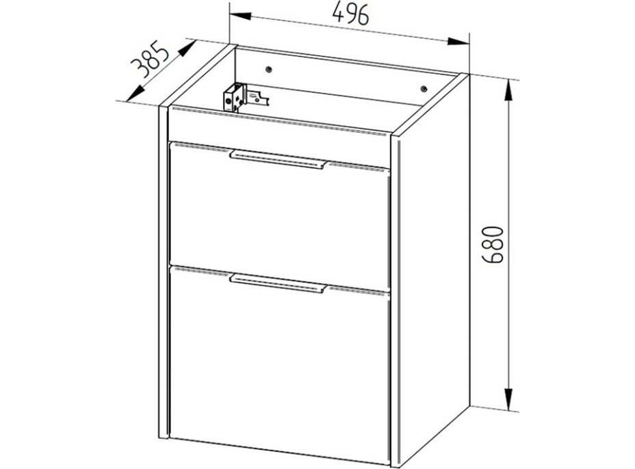 Kúpeľňová skrinka VIGO s keramickým umývadlom - 51 cm