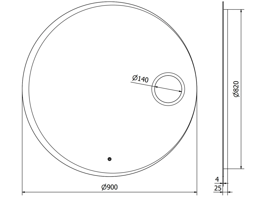 Okrúhle zrkadlo MEXEN ELLA 100 cm - s LED podsvietením, zväčšovacou lupou a vyhrievaním, 9811-100-100-611-00
