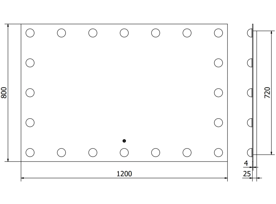 Obdĺžnikové zrkadlo MEXEN DONA 120x80 cm - s LED podsvietením a vyhrievaním, 9818-120-080-611-00