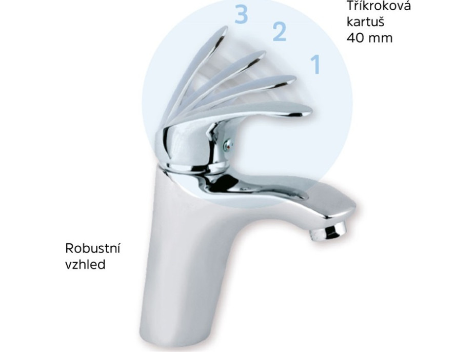 Kuchynská drezová batéria SONÁTA - ramienko 16 cm - chrómová