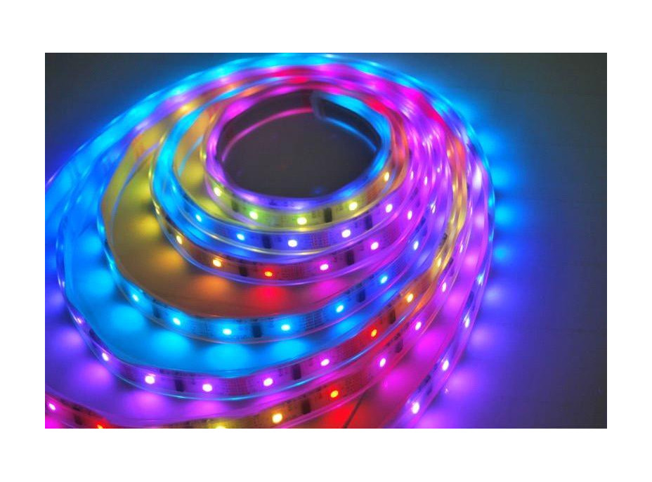 LED svetelný pás, RGB, 3m, sada s 12V adaptérom a diaľk. ovládačom, 7,2W/m, IP20