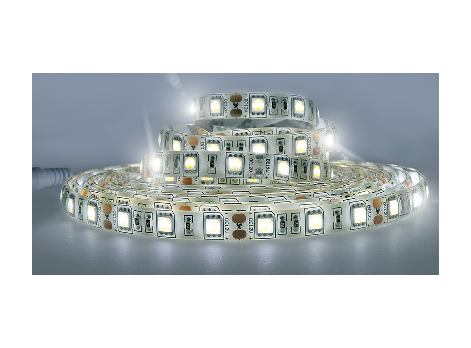 LED svetelný pás, 5m, SMD5050 60LED/m, 14,4W/m, IP65, studená biela