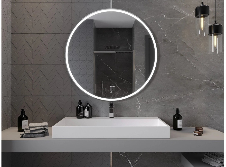 Okrúhle zrkadlo MEXEN GOBI 100 cm - s LED podsvietením a vyhrievaním, 9801-100-100-611-00