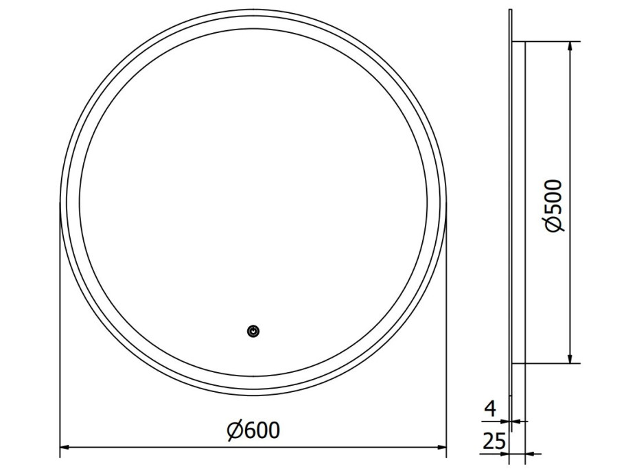 Okrúhle zrkadlo MEXEN GOBI 60 cm - s LED podsvietením a vyhrievaním, 9801-060-060-611-00