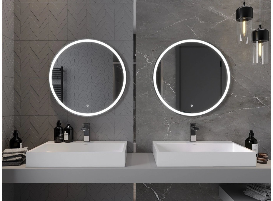 Okrúhle zrkadlo MEXEN GOBI 70 cm - s LED podsvietením a vyhrievaním, 9801-070-070-611-00