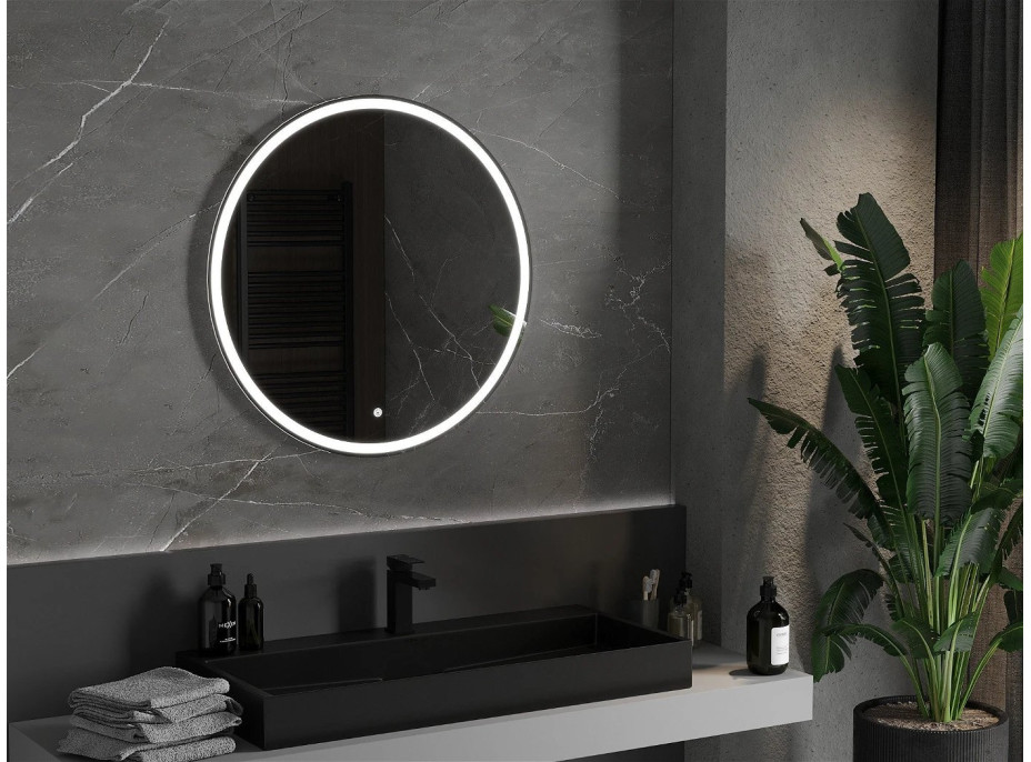 Okrúhle zrkadlo MEXEN GOBI 80 cm - s LED podsvietením a vyhrievaním, 9801-080-080-611-00