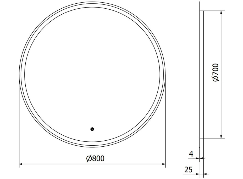 Okrúhle zrkadlo MEXEN GOBI 80 cm - s LED podsvietením a vyhrievaním, 9801-080-080-611-00