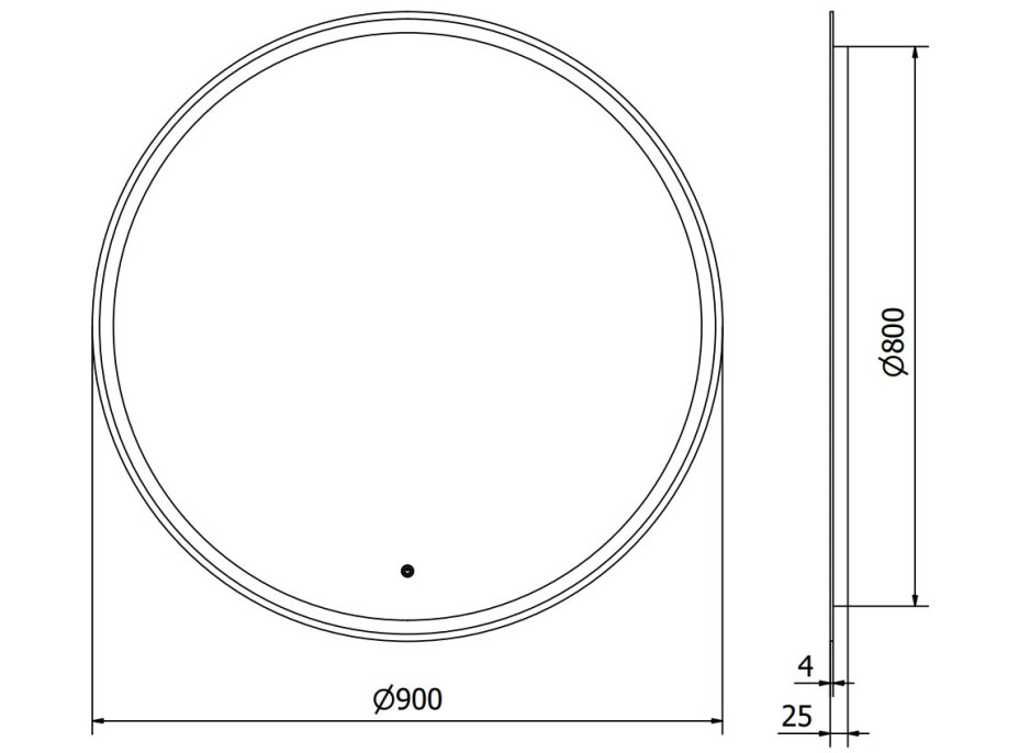 Okrúhle zrkadlo MEXEN GOBI 90 cm - s LED podsvietením a vyhrievaním, 9801-090-090-611-00