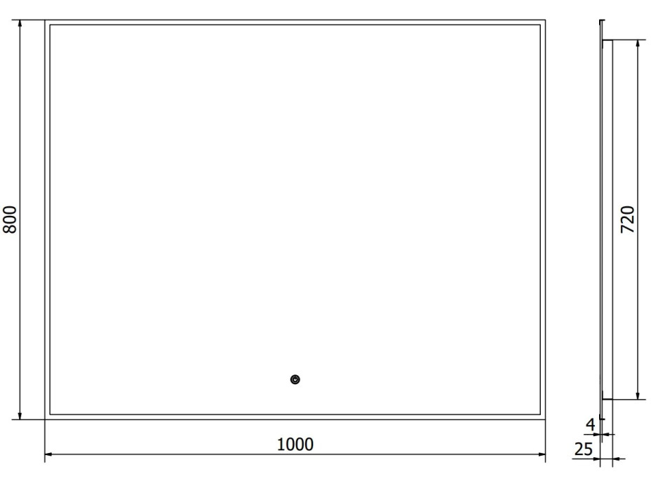 Obdĺžnikové zrkadlo MEXEN ERMA 100x80 cm - s LED podsvietením a vyhrievaním, 9814-100-080-611-70