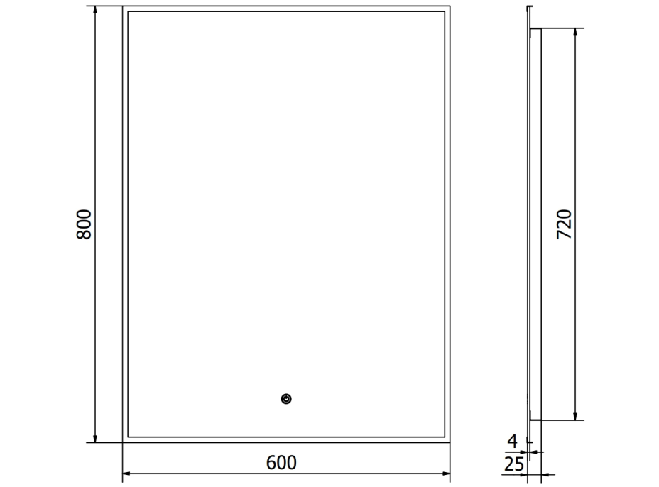 Obdĺžnikové zrkadlo MEXEN ERMA 60x80 cm - s LED podsvietením a vyhrievaním, 9814-060-080-611-70