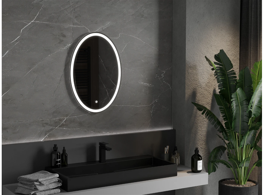 Oválne zrkadlo MEXEN ELZ 50x70 cm - s LED podsvietením a vyhrievaním, 9802-050-070-611-00