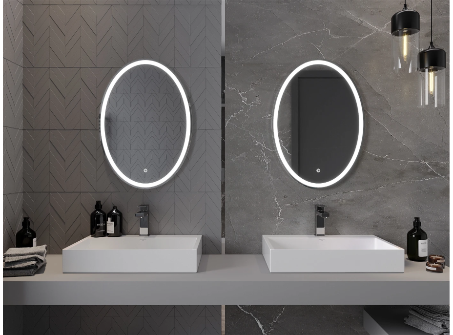 Oválne zrkadlo MEXEN ELZ 50x70 cm - s LED podsvietením a vyhrievaním, 9802-050-070-611-00