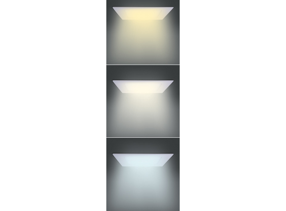 LED mini panel CCT, podhľadový, 18W, 1530lm, 3000K, 4000K, 6000K, štvorcový