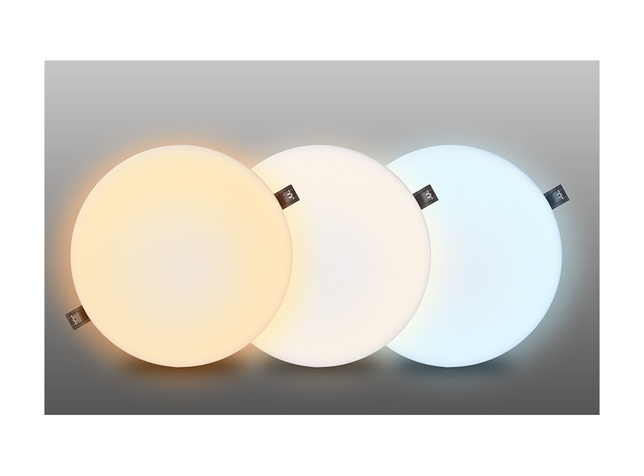 LED podhľadové svietidlo CCT, IP44, 20W, 1800lm, 3000K, 4000K, 6000K, okrúhly